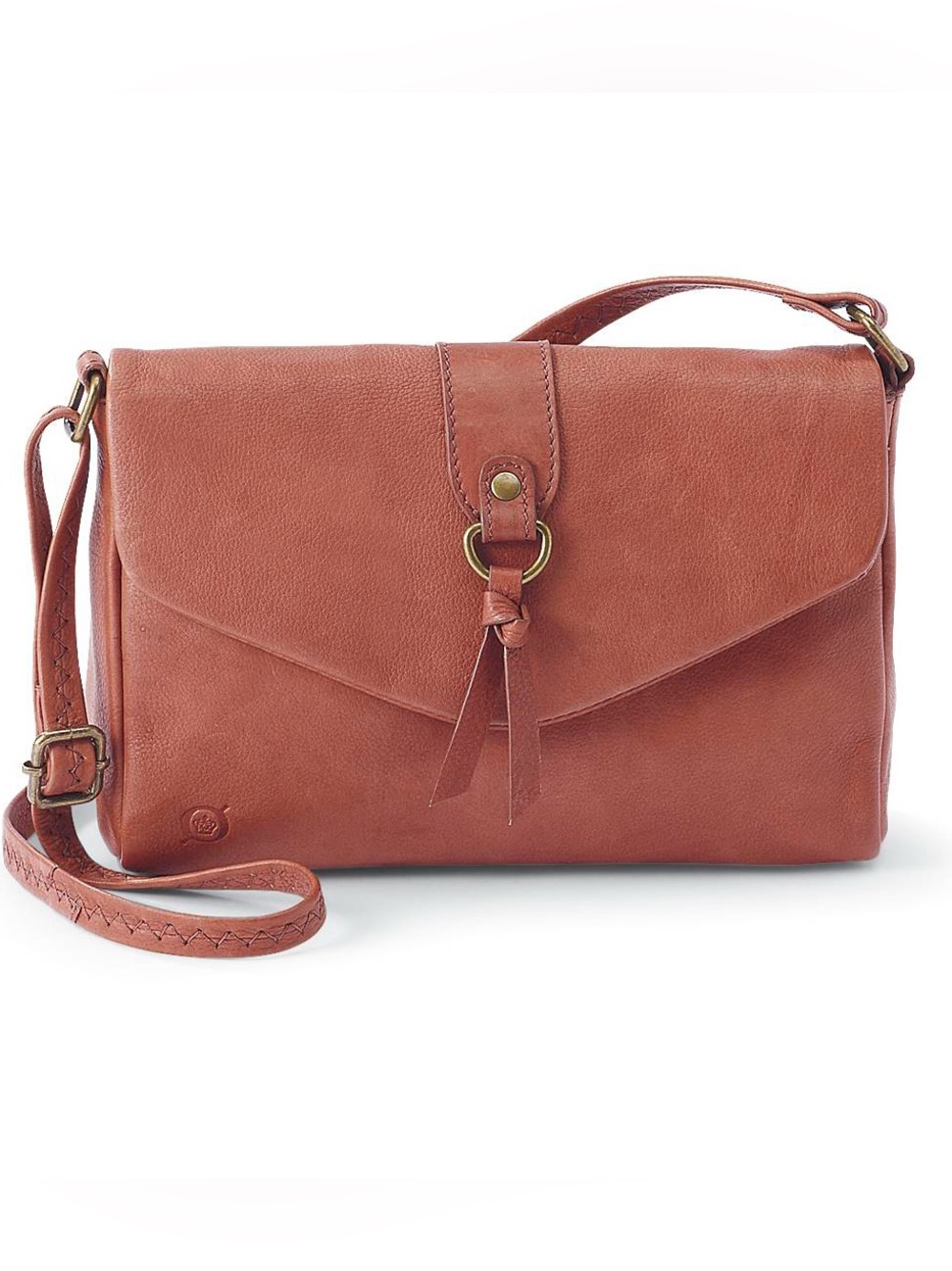 NWOT! BORN Brentgate Genuine Leather Crossbody Bag, SADDLE